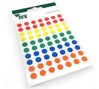700 Sticky Coloured Dots - 8mm - Easy Peel Self Adhesive Colour Coding Sticky Dots - Assorted Colours - Ivy Stationery