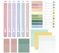 700 Transparent Sticky Notes with 6 Highlighters, Pastel Clear See Through Post It Notes and Pastel Highlighters Pens Set for Bible Marker Notes Book Annotation Tabs No Bleed Dry Fast