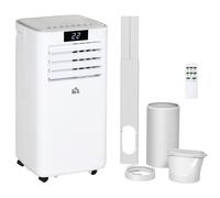 HOMCOM 7000 BTU Air Conditioning Unit, 3-in-1 Portable Air Conditioner, Dehumidifier, Cooling Fan with Remote Control, LED Display, 2 Speeds, 24H Timer, Window Venting Kit, 15m² White