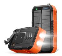 70000mAh Solar Charger Power Bank 30W Wireless Portable Charger with 2 Cables,USB C QC4.0 Fast Charging 6 Outputs,Dual Flashlights External Battery Pack with Emergency hand crank for Phone Tablet