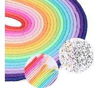 7000pcs Clay Beads Set, Lightweight Heishi Beads in Colorful Selection for DIY Jewelry Making, Perfect for Bracelet, Necklace, and Earring Creation