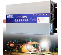 7000W Pure Sine Wave Inverter DC to AC 12V 24V 48V 60V 72V Power Converter with LCD Display & AC Outlets for Home, Truck, RV, Vehicle - 110V/120V/220V Output
