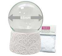 70018 DIY Snow Globe Do It Yourself with Glass Ball Polyresin Christmas white Ornaments - 65 mm Diameter