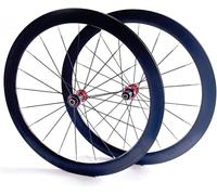 700C*23C-25C-28C-32C-35C 40/50MM Aluminum Alloy Road Wheelset With C/V Brake Rim, Quick Release, 20H Hubs For 7 8 9 10 11 12 Speed(Rosso,40mm)