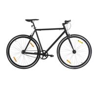 700c 59 cm Fixed Gear Bike Black and Blue Bicycles - Lightweight Single Speed Road Commuter Bicycle with Flip-Flop Hub for Urban Riding