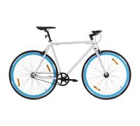 700c 59 cm Fixed Gear Bike Black and Blue Bicycles - Lightweight Single Speed Road Commuter Bicycle with Flip-Flop Hub for Urban Riding