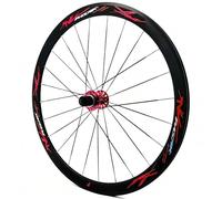 700C Aluminum Alloy Road Bikes Front Wheel 40mm Rim Quick Release 100/130mm Rear Wheels 20/24H C/V Brake Hubs For 8/9/10/11/12 Speed Cassette(Red,Rear)