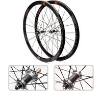 700C Bicycle Front & Rear Wheel 40Mm Depth Clincher Carbon Road Bike Wheels Set V/C Brake Rim Sealed Bearing for 8 9 10 11 Speed