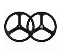 700C Bike Wheelset Three Blade Front and Rear Bicycle Wheels Magnesium Alloy V Brake Soild Axle 100/120MM Hubs For Applicable tires 23-28C(Black,Front+Rear)