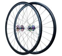 700C Fixed Gear Bicycles Wheelset 30mm Alu Alloy Front Rear Wheels F/V Brake 24H Road Bike Wheelset With 700C*20C-35C Tires(Colourful)