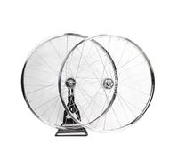 700C Fixed Gear Bike Wheelset 32H Vintage Silver Aluminum Alloy Single Speed Fixie Bicycle Parts, 1 Pair(Silver)