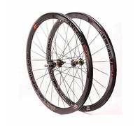 700C Fixed Gear Front Rear Wheels 40mm Double Wall Aluminum Alloy Rims V-brake, Dual Fixed Thread Hub Wheelset 9 * 100mm QR 9.5 * 120mm Bolt On(Reflective Label)