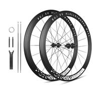 700C Fixed Gear Road Bike Wheelset 30/40/50mm Depth C/V/Rim-Brake Double Wall Aluminum Alloy Rims 100/120MM Quick Release Front Rear Wheels(Black white,40mm)