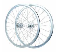 700C Fixed Gear Wheelset Bolt On Hub 9.5x100mm/9.5x120mm Solid Axle, Flip-Flop Threading (Freewheel & Fixed), Single Speed Racing Front Rear Wheels For Track Bike, 2 Sealed Bearing(Silver)