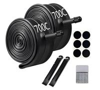 700C Heavy Duty Bike Inner Tubes Compatible with 700x35C-45C Bicycle Tires, 48mm Schrader Valve, Road and Gravel Bikes with 2 Tire Levers 2PCS