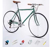 700C Racing Bike for Men Women, High Carbon Steel Frame, Single Speed Bike, Height Adjustable, Lightweight Road Bike, Adult Commuter Bicycle with V-Brake A,21 Speed