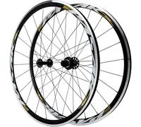 700C Racing Bike Wheels with V-Brakes/On The Rim Dual Wall Rims 30Mm for 8 9 10 11 12 Speed Hubs 100/130 Mm QR,Gold