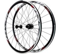 700C Racing Bike Wheels with V-Brakes/On The Rim Dual Wall Rims 30Mm for 8 9 10 11 12 Speed Hubs 100/130 Mm QR,Red
