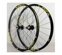 700c Road Bike Disc Brake Wheelset, Quick Release 9/10/11/12 Speed, Double-layer Rims, Lightweight, Durable 100/135mm Front & Rear Wheels For Enhanced Performance Black Gold 26"