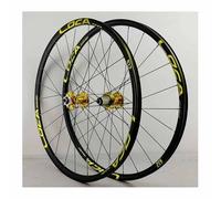 700c Road Bike Disc Brake Wheelset, Quick Release 9/10/11/12 Speed, Double-layer Rims, Lightweight, Durable 100/135mm Front & Rear Wheels For Enhanced Performance Gold 27.5"
