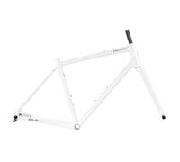 700C Road Bike Frameset Gravel Bike Frame 45cm 48cm 51cm 54cm Aluminum Alloy Disc Brake Frame With Carbon Fibre Fork Thru Axle 100/142mm(White,51CM)