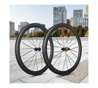 700C Road Bike Front Rear Wheels Center-lock Disc Brake Carbon Spoke Wheelset 38mm Rims, Support 8/9/10/11/12 Speed, 60T Ratchet, Thru-Axle