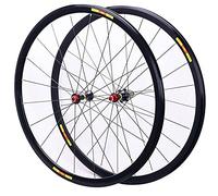 700c Road Bike Wheelset 30mm Double Wall Rim, Lightweight V-brake Wheels, Quick Release, Sealed Bearing Hub For 8/9/10/11 Speed Cassettes, Durable & High Performance 700C Black