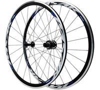700C Road Bike Wheelset AC/V/Rim Brake 30mm Double Wall Rims For 8 9 10 11 12 Speed Hubs 100/130mm QR Hub,Gold(Blue)