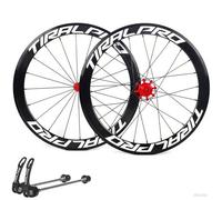 700C Road Bike Wheelset Alu Alloy Rims Quick Release Front And Rear Wheels 20/24H C/Rim Brake Hubs For 8/9/10/11 Speed Cassette(Red)