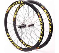 700C Road Bike Wheelset, Front Rear Bicycle Wheel Set,Aluminum Double Wall Rims Sealed Bearing C/V Brake QR 8~11S Cassette Flywheel,38mm Depth(Gold,26inch)