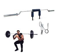 700LB Steel Safety Squat Bar with 2 Barbell Clips, Neck & Shoulder Pad & Removable Handle, Fits 2" Plates, Strength Training Bar (Without Weights)