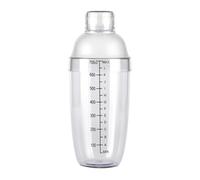 700ml/24oz Transparent Plastic Cocktail Shaker, Leak-Proof Bartender Drink Mixer with Built-in Strainer & Measuring Scale, for Home Bar, Parties, Cafe, Restaurant & Professional Use