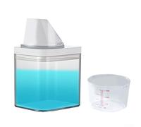 700ml Airtight Laundry Detergent Dispenser with Measuring Cup and Bevelled Spout - Clear Plastic Storage Container for Laundry Beads, Soap, Pet F(700ML (with Cup))
