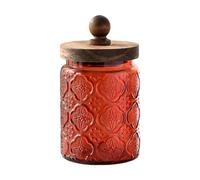 700ml Coloured Glass Storage Jar, Food Grade Canister for Snacks Tea Kitchen, Blue/Red/Brown/Green/Yellow