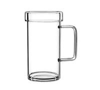 700ml Drinking Glasses with Lid and Handle,URMAGIC Clear Water Glasses with Word Patterns,Drinkware and Storage Set with Glass Lid,Tall Tumblers,Glass Water Bottles,Beer Cocktails Glasses