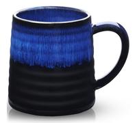 700ml Extra Large Ceramic Coffee Mug with Big Handle, 25Oz Handmade Glazed Oversized Tea Cup for Office and Home, Microwave, Dishwasher and Freezers Safe, Hot and Cold Drinking (Starry Blue)