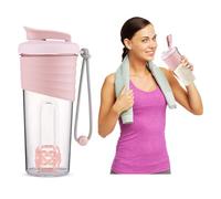 700ml Shaker Bottle Protein Shaker Cup BPA Free Plastic Sports Clear Water Bottle with Mixing Ball Wide Mouth Leakproof and Portable (Pink)