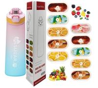 700ml sports water bottle with pods in 10 flavours, tritan material resists high temperatures, natural fruit flavor extraction makes drinking water safe & tasty. 0 Sugar 0 Calorie (pink)