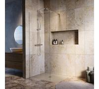 700mm Nickel Shower Screen for Wet Room & Walk In Shower - Corvus