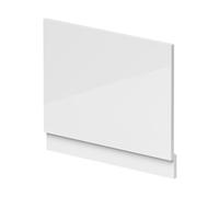 700mm Waterproof Straight Shower Bath End Panel - Gloss White