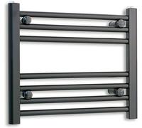 700mm Wide Black Heated Towel Rail Straight Flat Bathroom Warmer Radiator Rack Central Heating Turkish Zone (700mm Wide - 400mm Height)