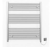 700mm Wide Chrome Curved Electric Pre-Filled Heated Towel Rail Radiator For Bathroom Designer UK (Elissa 700 * 800 Curved Electric)