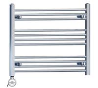 700mm Wide Chrome Electric Bathroom Heated Towel Rail Thermostatic Warmer Radiator Precise Control (700 x 600 mm (BTU: 822))