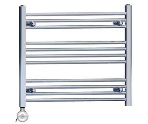700mm Wide Chrome Electric Bathroom Heated Towel Rail Thermostatic Warmer Radiator Precise Control (700 x 600 mm (BTU: 822))