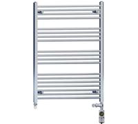 700mm Wide Chrome Electric Dual Fuel Bathroom Towel Rail Radiator Heater With AF Thermostatic Electric Dual Fuel Element UK (700 x 1000 mm)