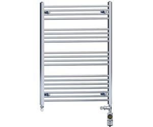 700mm Wide Chrome Electric Dual Fuel Bathroom Towel Rail Radiator Heater With AF Thermostatic Electric Dual Fuel Element UK (700 x 1000 mm)