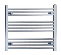 700mm Wide Chrome Heated Towel Rail Radiator Curved and Flat For Bathroom Designer UK (700mm x 600mm (h) Flat)