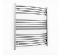 700mm Wide Chrome Heated Towel Rail Radiator Curved and Flat For Bathroom Designer UK (700mm x 800mm (h) Curved)