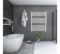 700mm Wide Chrome Heated Towel Rail Radiator Straight Flat Bathroom Warmer Rack Central Heating Turkish Zone (700mm Wide x 800mm Height)