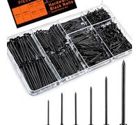 700Pcs Black Nails for Wood, Wood Nails, Hanging Pictures Assorted Kit, Galvanized Concrete Wall Nail, Masonry Nails, 6 Size 20mm, 25mm(2Types), 30mm, 40mm, 50mm